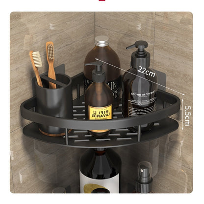 No Drill Metal Bathroom Shelf with Strong Suction Mount