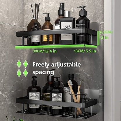 No Drill Metal Bathroom Shelf with Strong Suction Mount