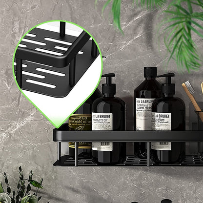 No Drill Metal Bathroom Shelf with Strong Suction Mount