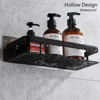 No Drill Metal Bathroom Shelf with Strong Suction Mount