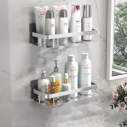 No Drill Metal Bathroom Shelf with Strong Suction Mount