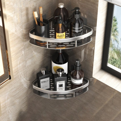 No Drill Metal Bathroom Shelf with Strong Suction Mount
