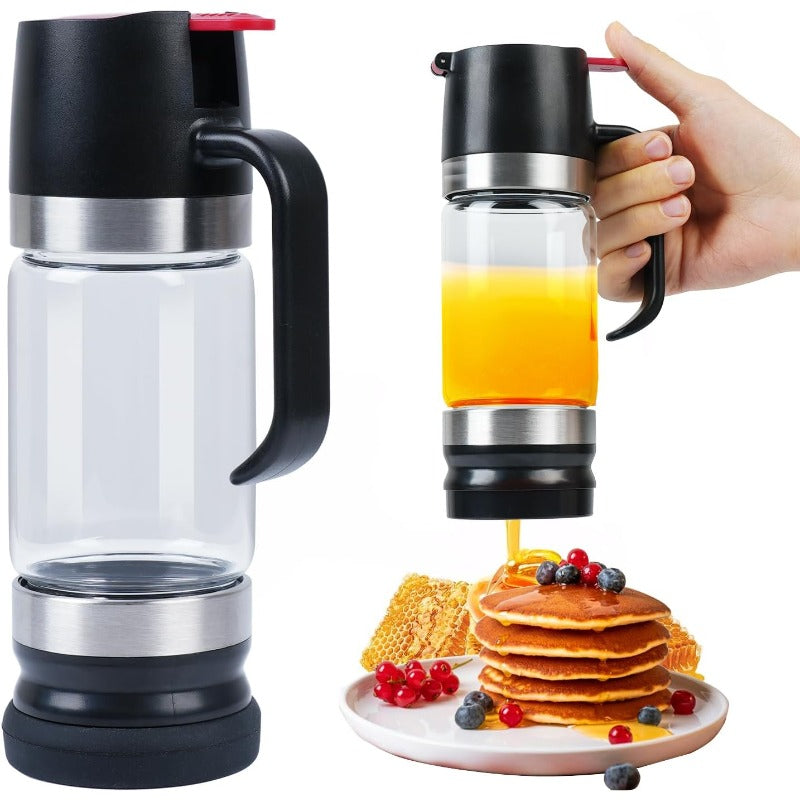 No Drip Glass Honey Dispenser with Self Sealing Spout