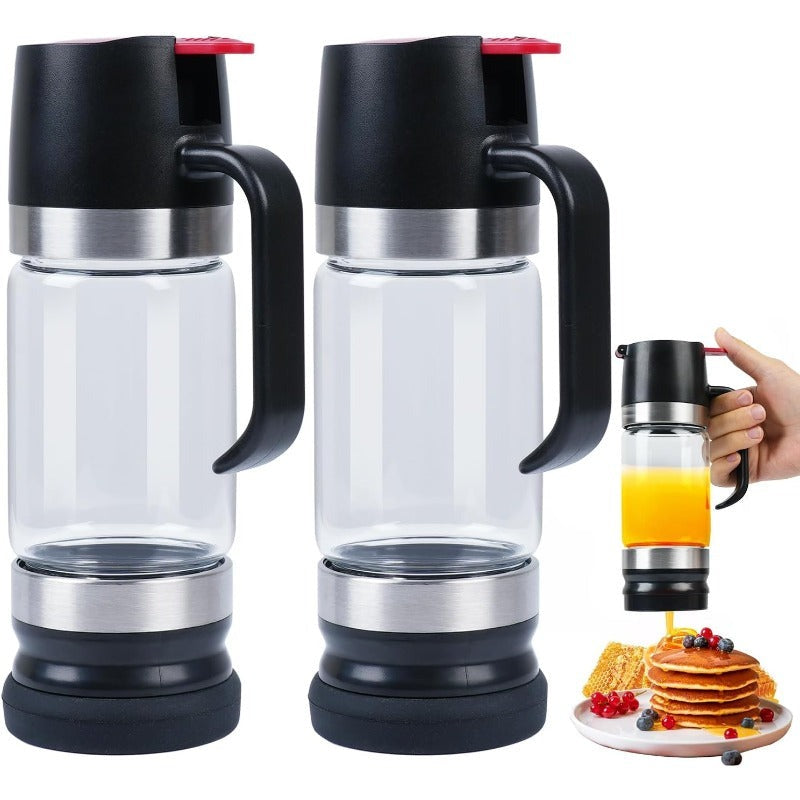 No Drip Glass Honey Dispenser with Self Sealing Spout