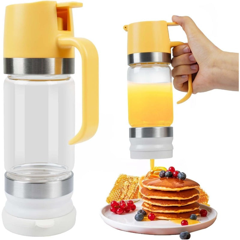 No Drip Glass Honey Dispenser with Self Sealing Spout