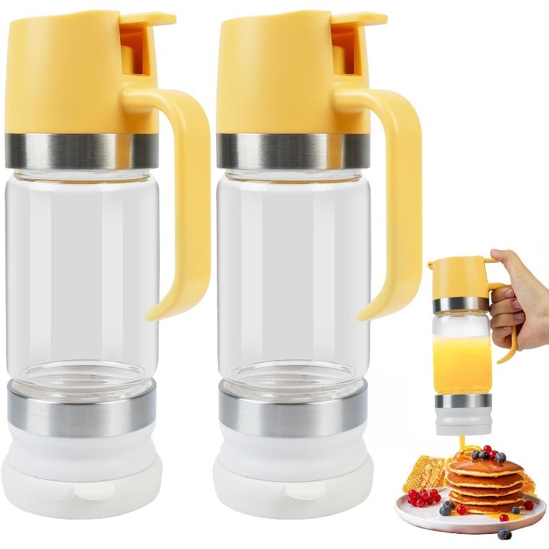No Drip Glass Honey Dispenser with Self Sealing Spout
