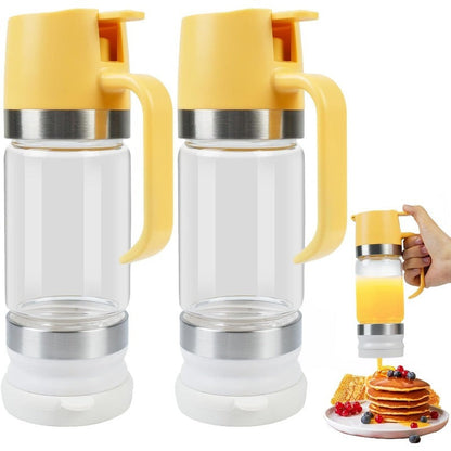 No Drip Glass Honey Dispenser with Self Sealing Spout