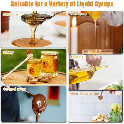 No Drip Glass Honey Dispenser with Self Sealing Spout