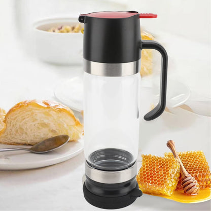 No Drip Glass Honey Dispenser with Self Sealing Spout