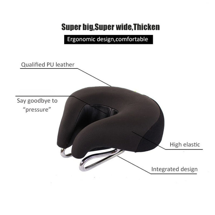 Noseless Comfort Bike Saddle Thick Padded Shock Absorbing Seat