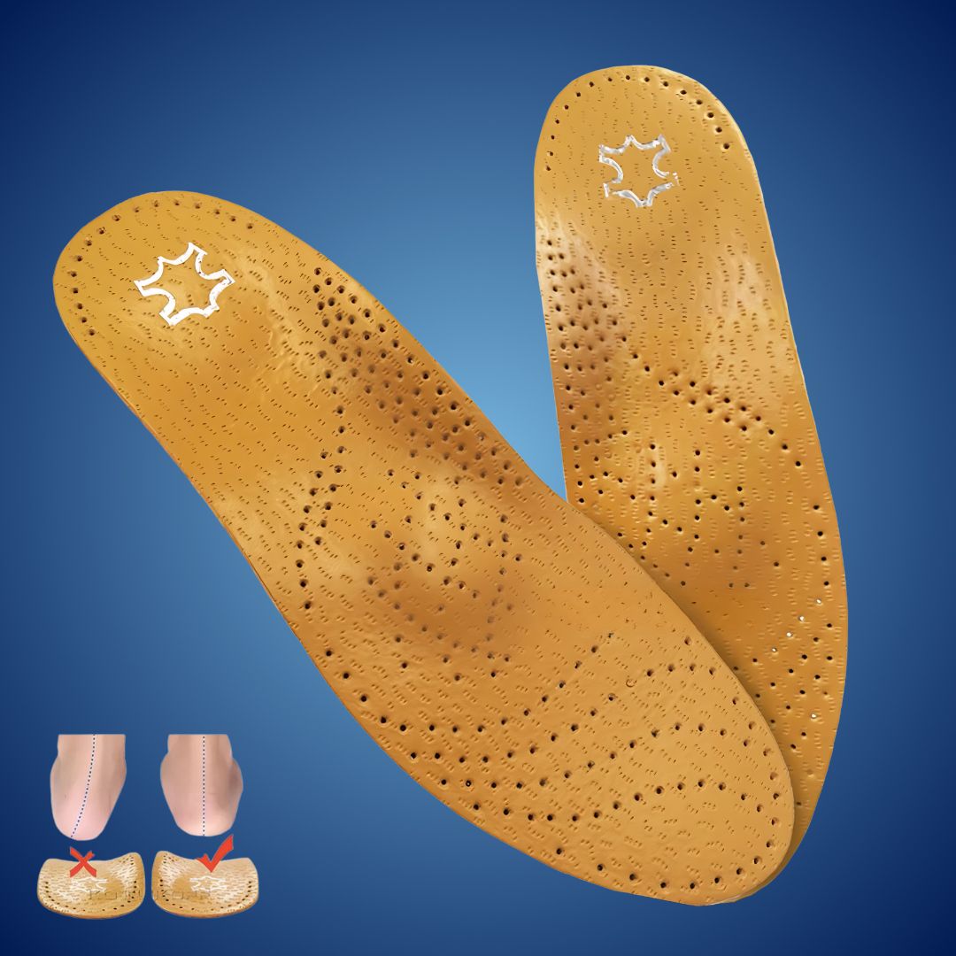 Orthopedic Leather Shoe Insoles with Arch Support