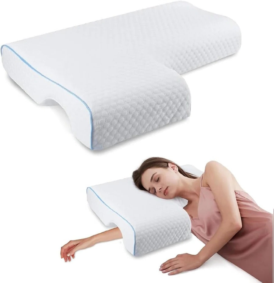Orthopedic Memory Foam Couple Pillow with Arm Tunnel Design