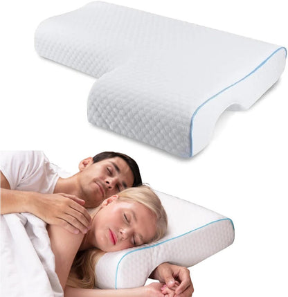 Orthopedic Memory Foam Couple Pillow with Arm Tunnel Design