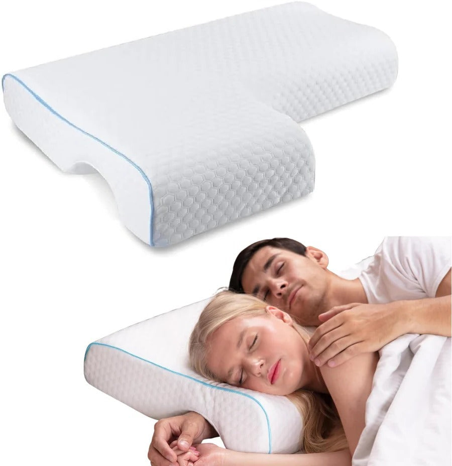 Orthopedic Memory Foam Couple Pillow with Arm Tunnel Design