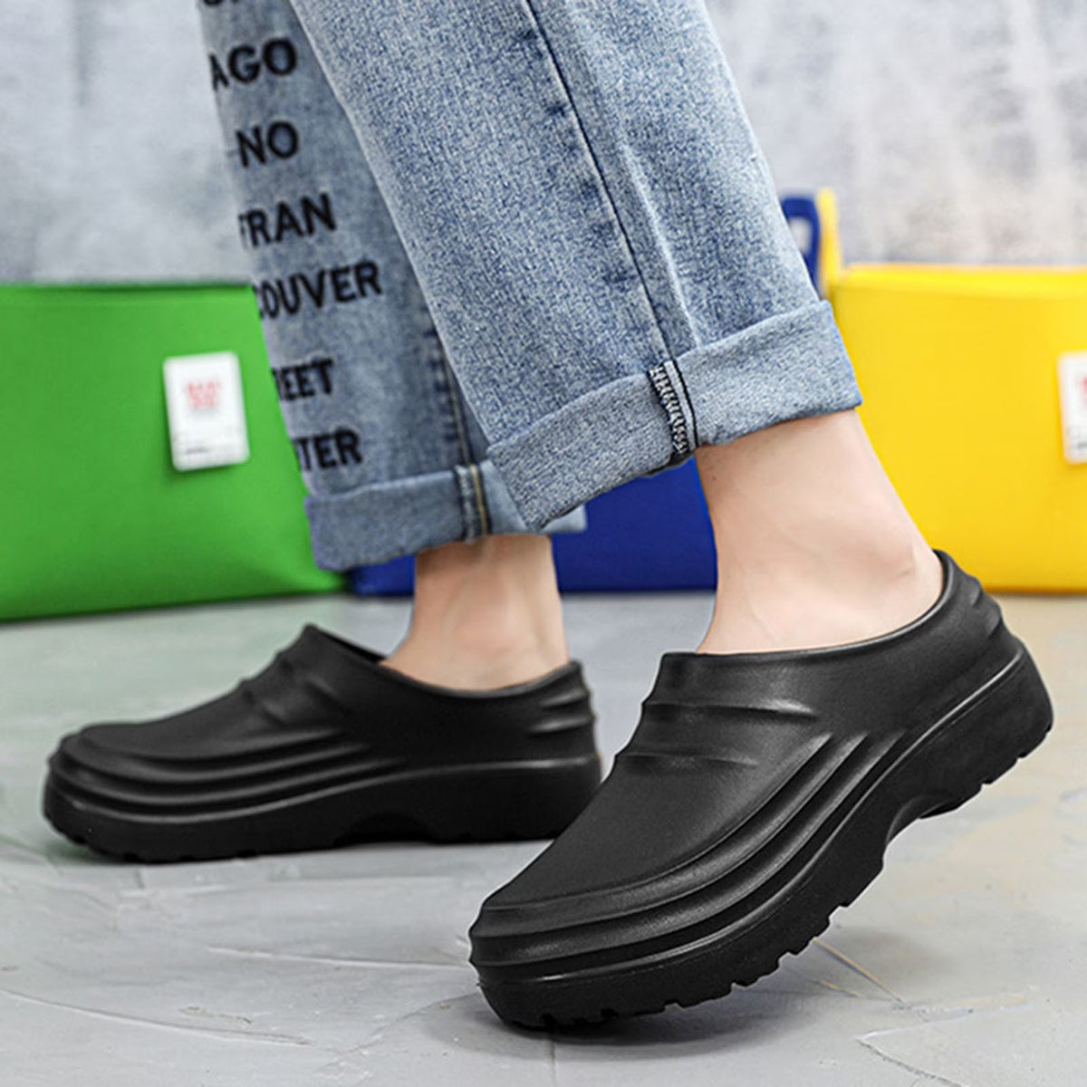 Orthopedic Support Clogs with Cushioned Footbed and Non Slip Sole