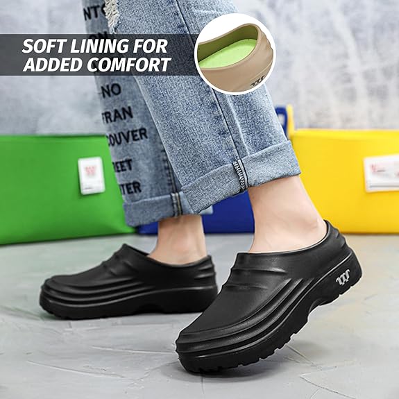 Orthopedic Support Clogs with Cushioned Footbed and Non Slip Sole