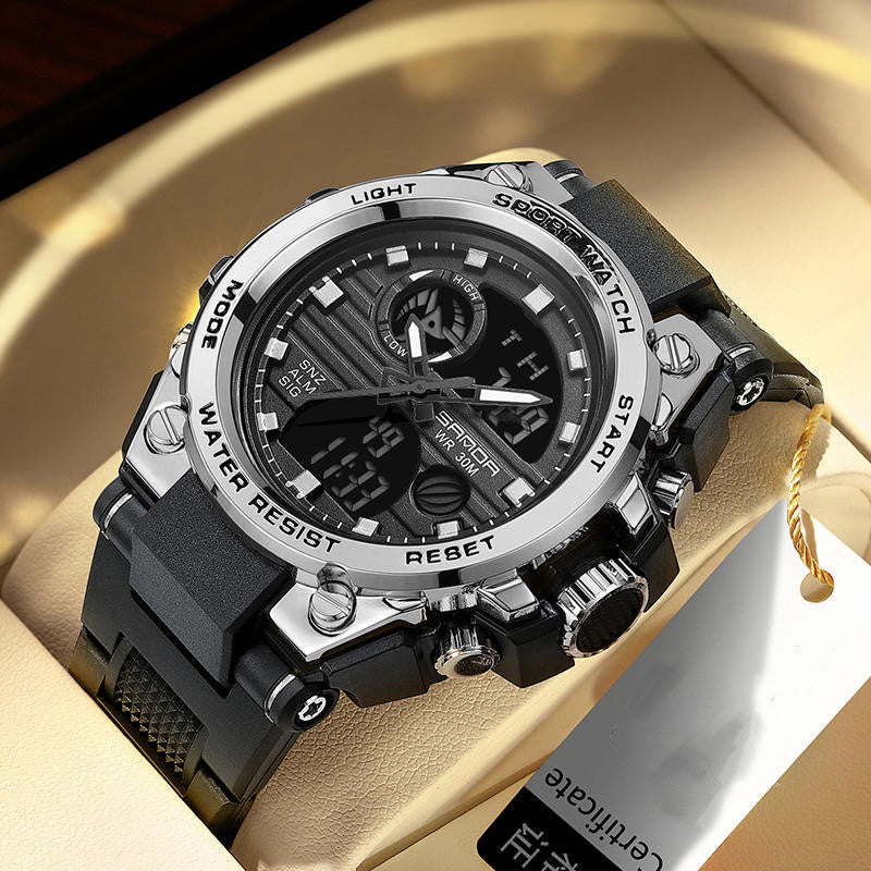 Outdoor Waterproof Luminous Sports Watch with LED Display