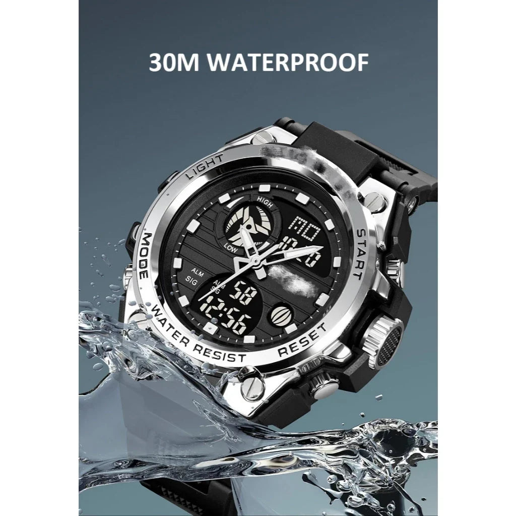 Outdoor Waterproof Luminous Sports Watch with LED Display