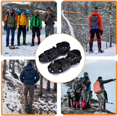 Overshoe Rubber Anti Slip Snow Ice Crampons with Steel Spikes