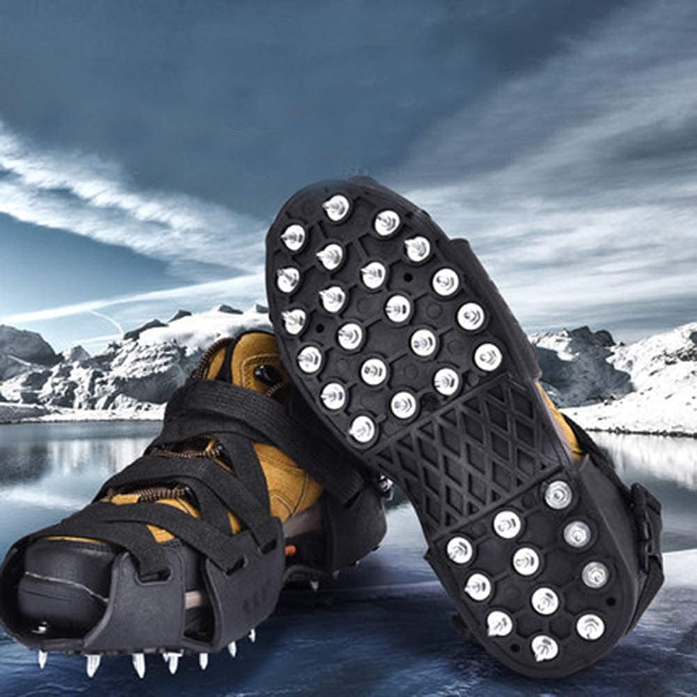 Overshoe Rubber Anti Slip Snow Ice Crampons with Steel Spikes