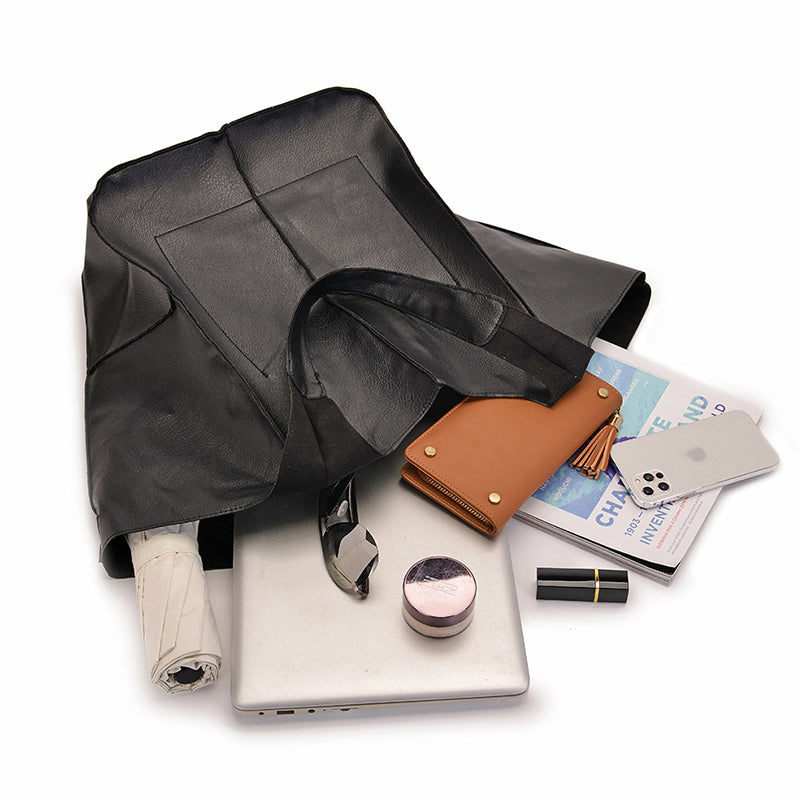 Oversized PU Leather Weekender Travel Tote Bag