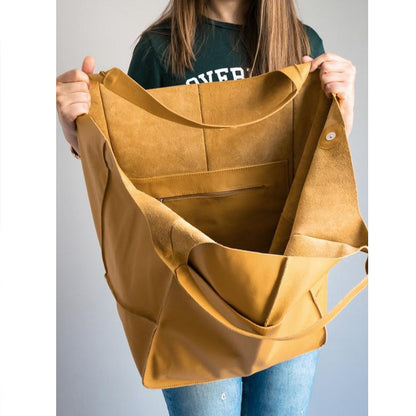 Oversized PU Leather Weekender Travel Tote Bag