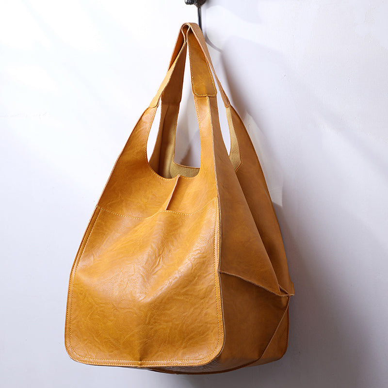 Oversized PU Leather Weekender Travel Tote Bag