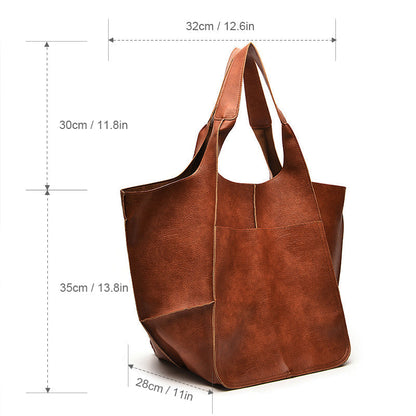 Oversized PU Leather Weekender Travel Tote Bag