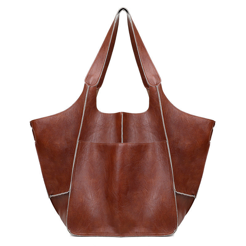 Oversized PU Leather Weekender Travel Tote Bag