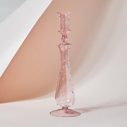 Pastel Glass Candle Holder for Elegant Table Decor