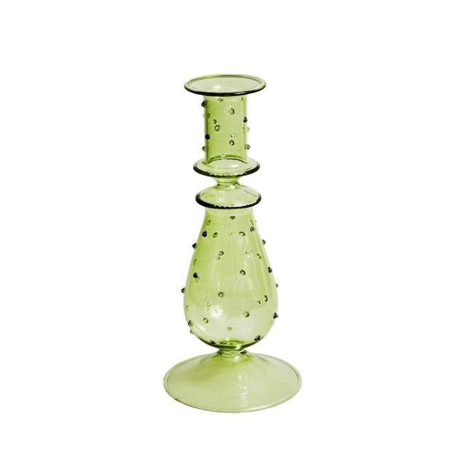 Pastel Glass Candle Holder for Elegant Table Decor