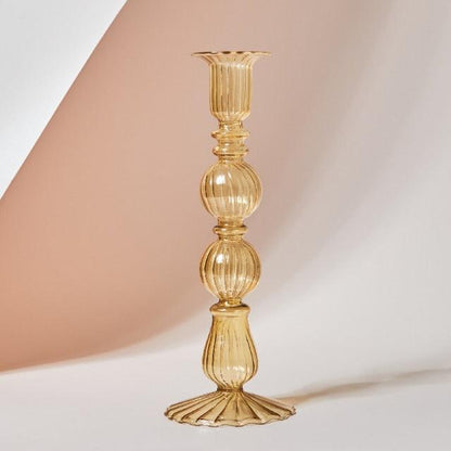 Pastel Glass Candle Holder for Elegant Table Decor