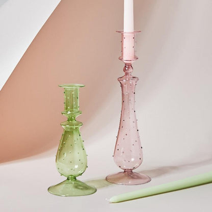 Pastel Glass Candle Holder for Elegant Table Decor