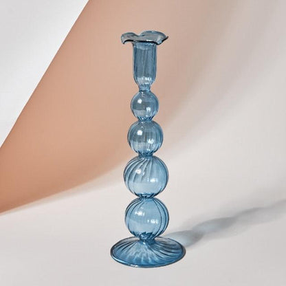 Pastel Glass Candle Holder for Elegant Table Decor