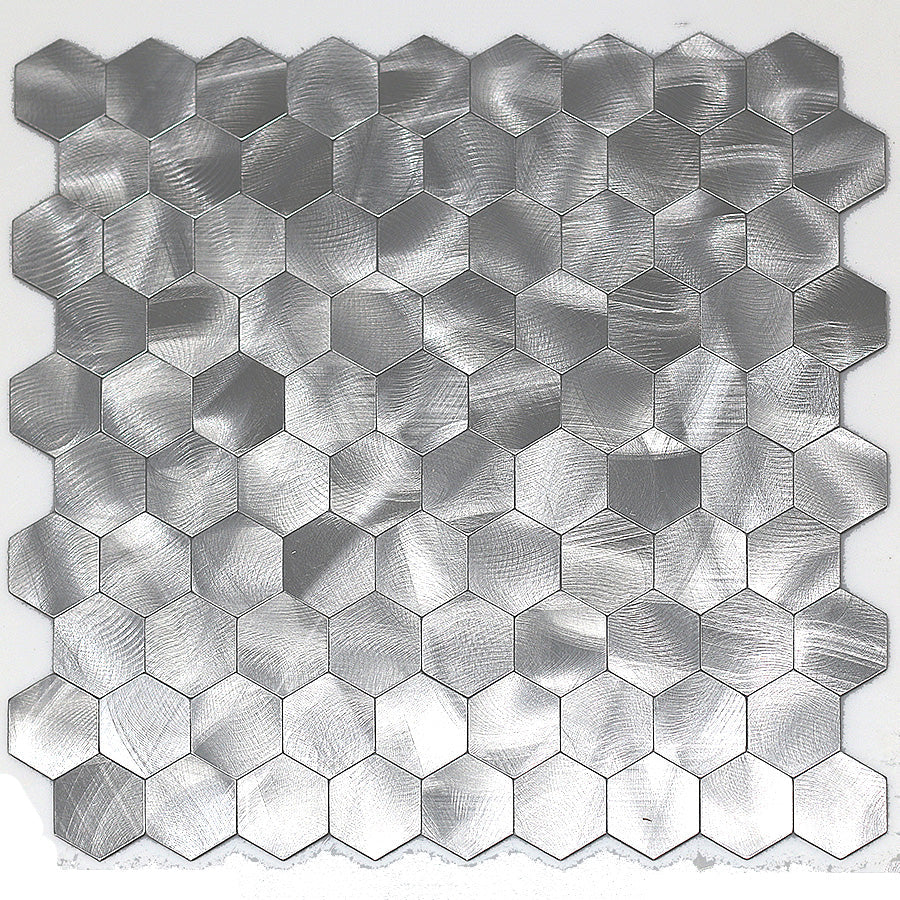 Peel and Stick Metal Hexagon Mosaic Wall Tiles 30 cm