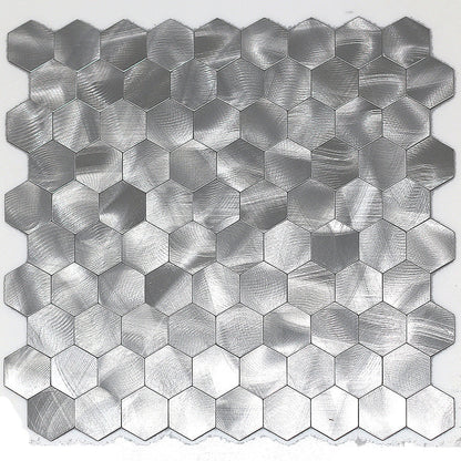 Peel and Stick Metal Hexagon Mosaic Wall Tiles 30 cm