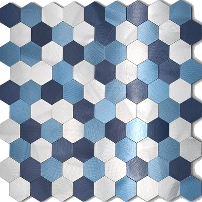 Peel and Stick Metal Hexagon Mosaic Wall Tiles 30 cm