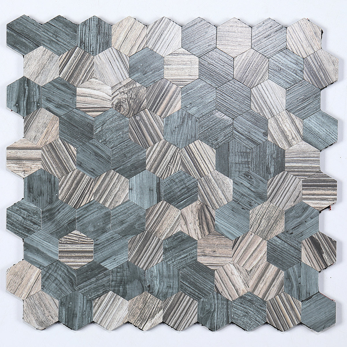 Peel and Stick Metal Hexagon Mosaic Wall Tiles 30 cm