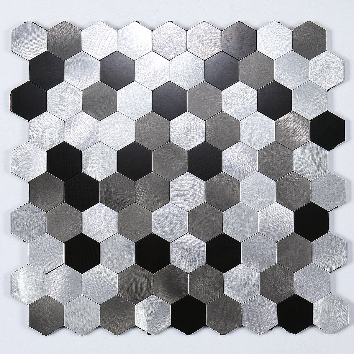 Peel and Stick Metal Hexagon Mosaic Wall Tiles 30 cm