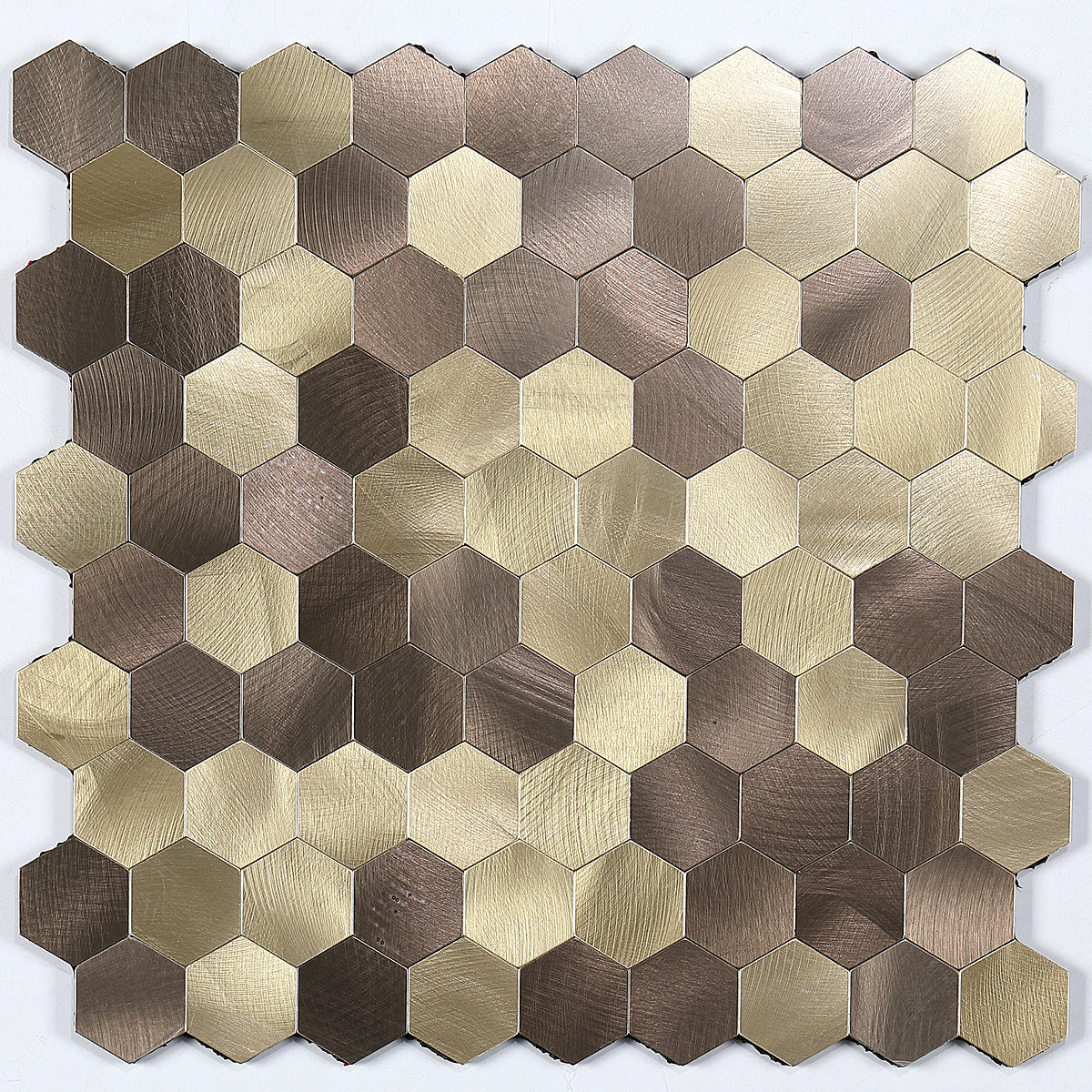 Peel and Stick Metal Hexagon Mosaic Wall Tiles 30 cm