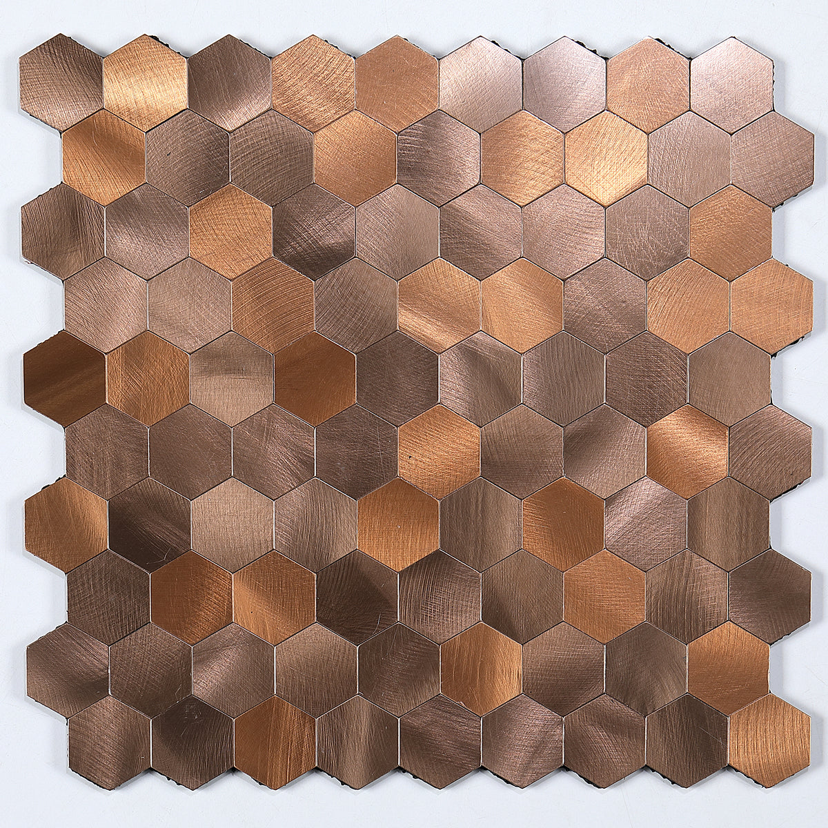 Peel and Stick Metal Hexagon Mosaic Wall Tiles 30 cm
