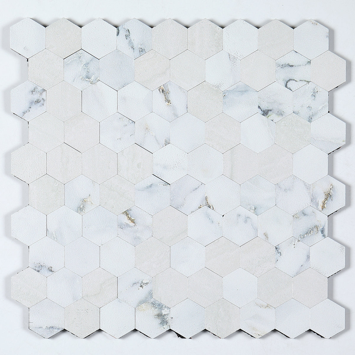 Peel and Stick Metal Hexagon Mosaic Wall Tiles 30 cm