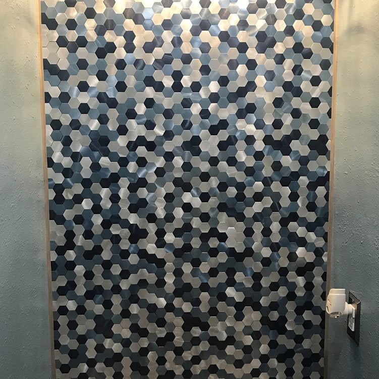 Peel and Stick Metal Hexagon Mosaic Wall Tiles 30 cm