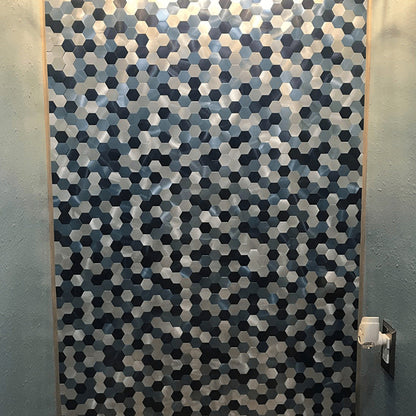 Peel and Stick Metal Hexagon Mosaic Wall Tiles 30 cm