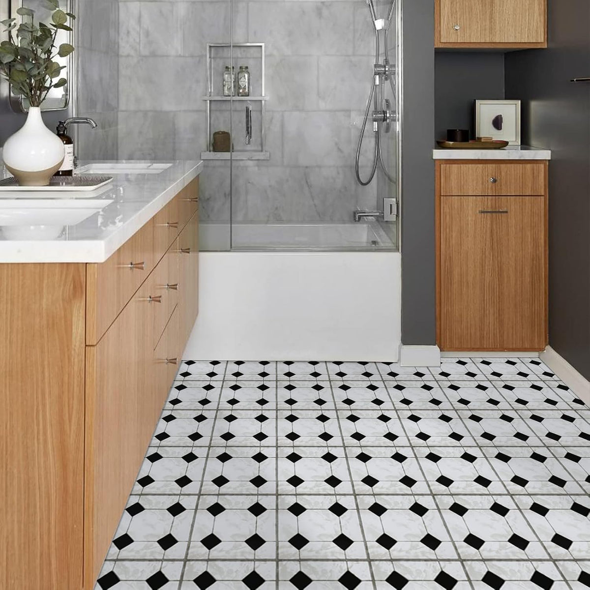 Peel and Stick PVC Vinyl Floor Tiles Waterproof Square Flooring