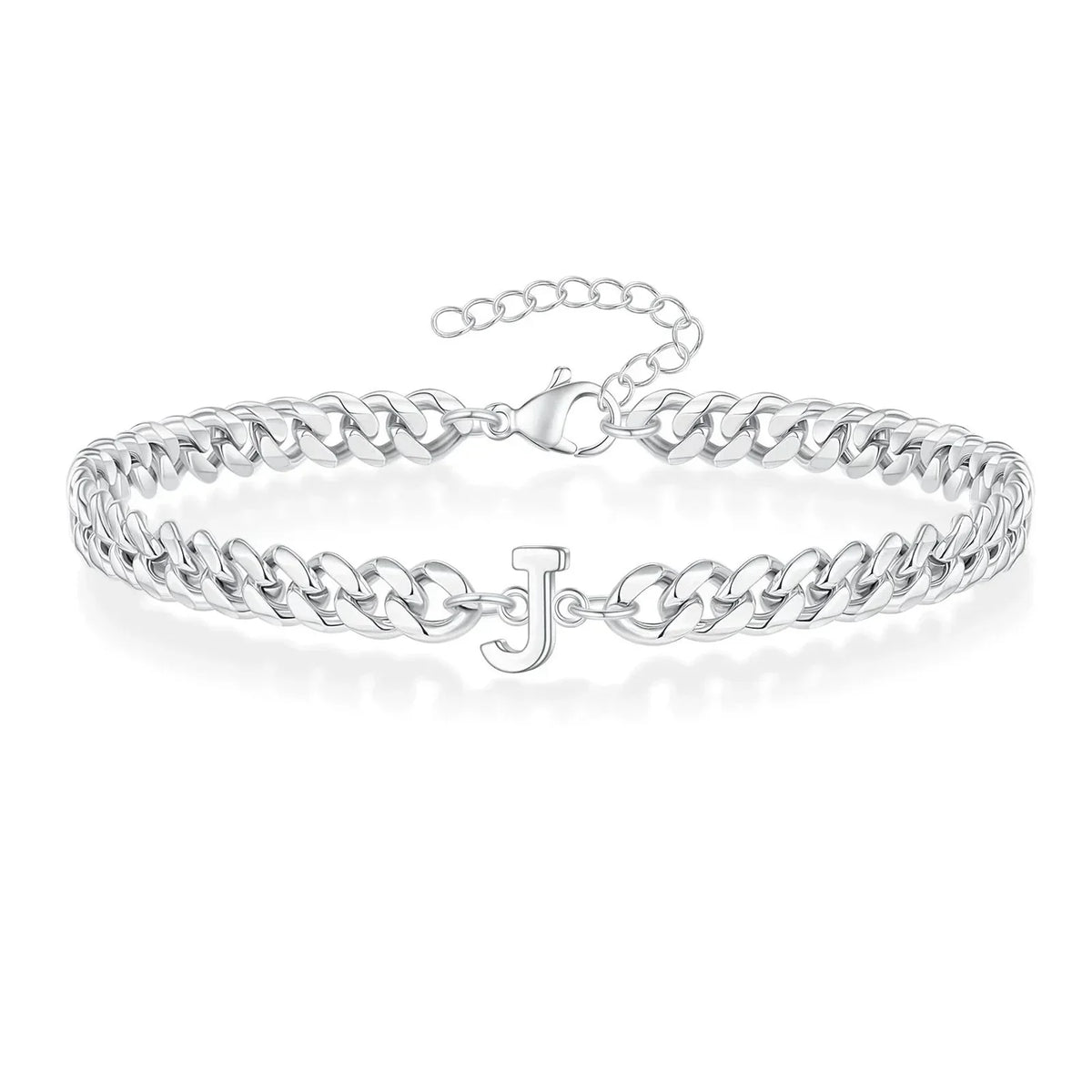 Personalized Initial Cuban Chain Bracelet for Couples