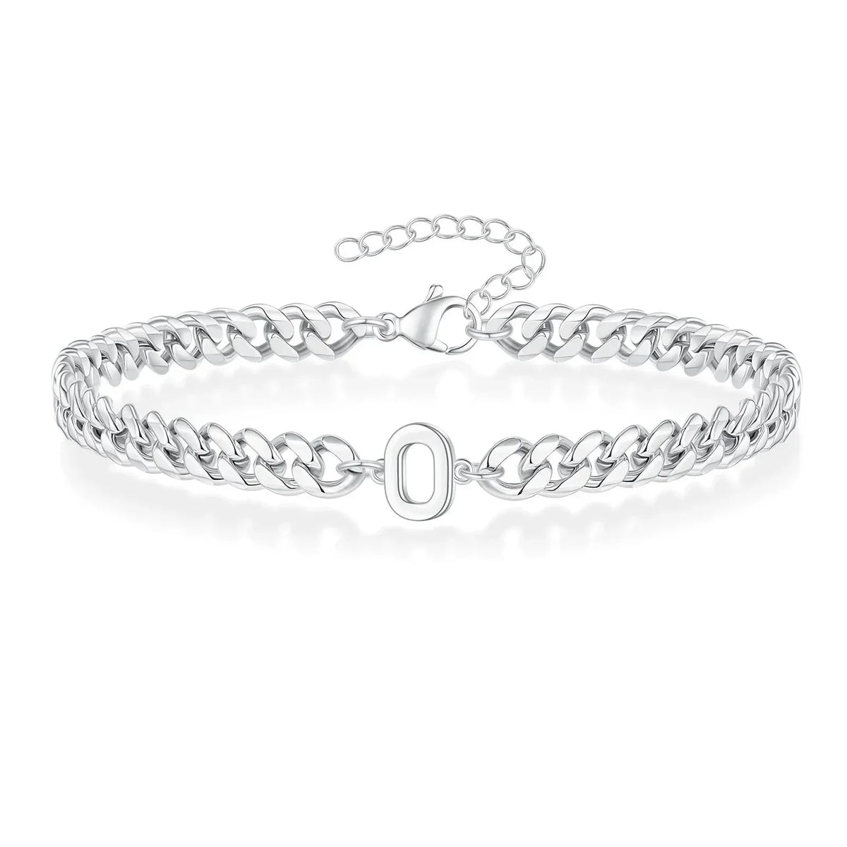 Personalized Initial Cuban Chain Bracelet for Couples