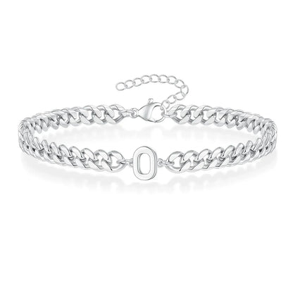 Personalized Initial Cuban Chain Bracelet for Couples