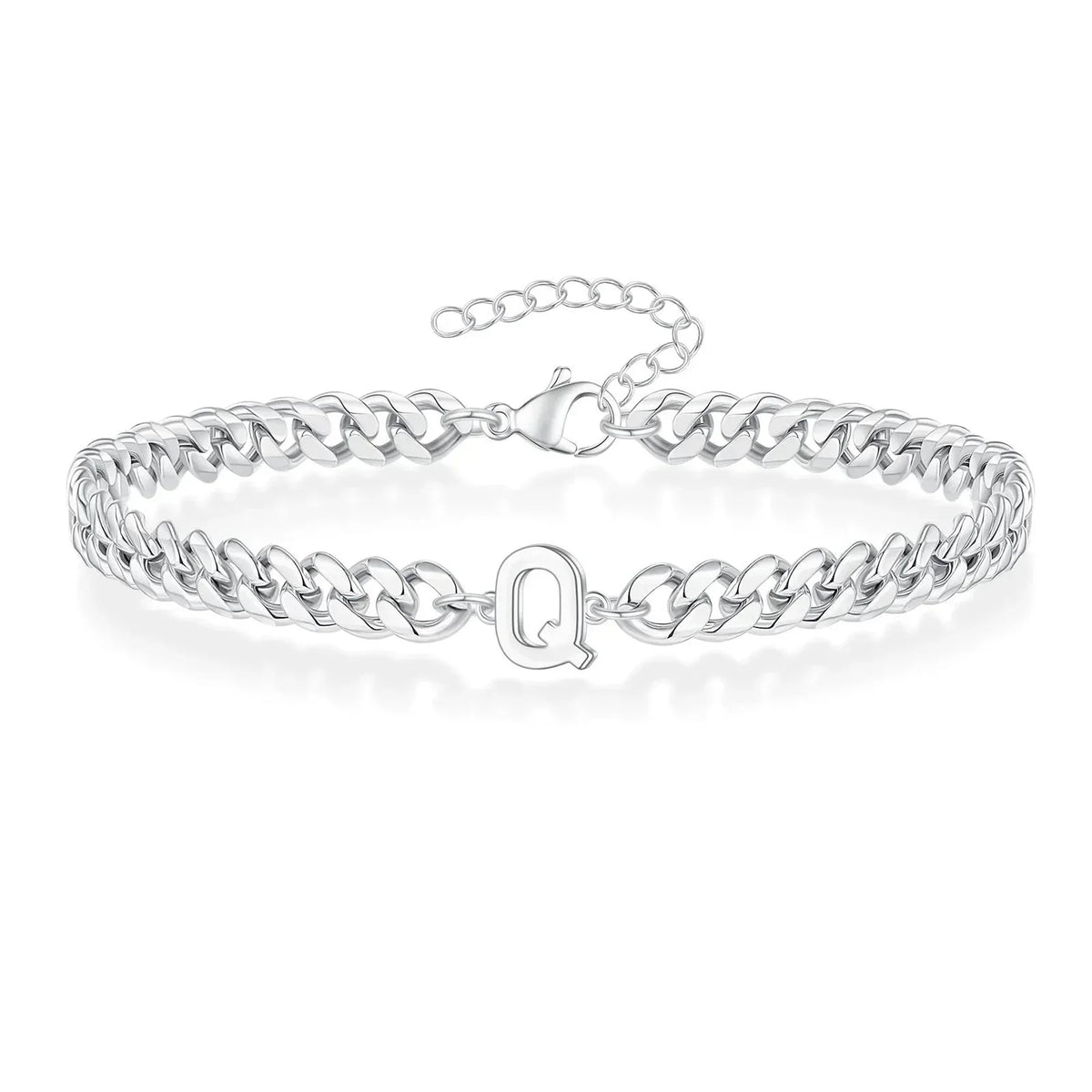 Personalized Initial Cuban Chain Bracelet for Couples