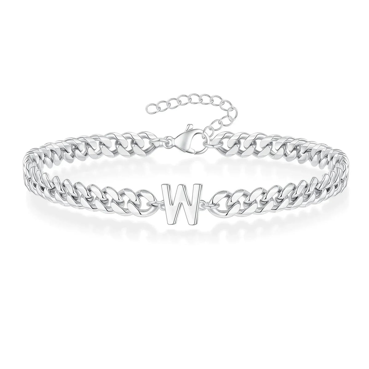 Personalized Initial Cuban Chain Bracelet for Couples